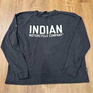 Indian Motorcycle Company Embroidered Long Sleeve Shirt Faded Black Men’s 3XL